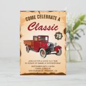 uitnodiging voor de Birthday-partij Truck Milesto (Staand voorkant)