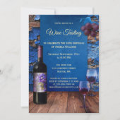 Uitnodiging voor de blauwe partij voor wijnbereidi (Voorkant)