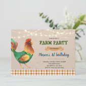 Uitnodiging voor de boerderij van kippen (Staand voorkant)