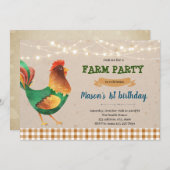 Uitnodiging voor de boerderij van kippen (Voorkant / Achterkant)