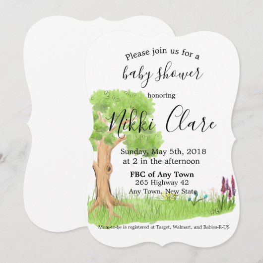 Uitnodiging voor de boomstructuur van het verhaalb (Voorkant / Achterkant)