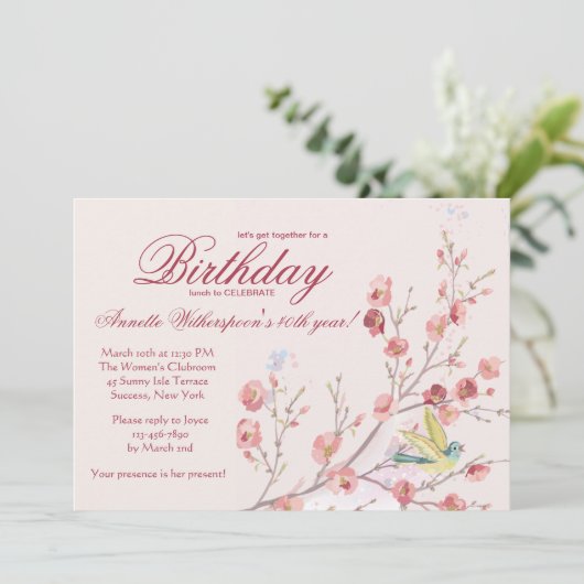 Uitnodiging voor de Britse emboce Birthday Party (Staand voorkant)