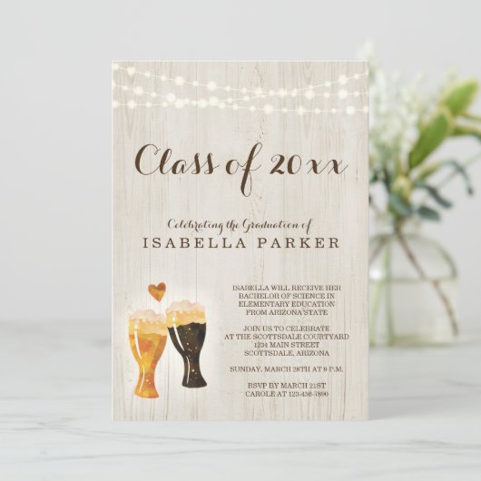 Uitnodiging voor de brouwerijafdeling | Rustic Bee (Staand voorkant)