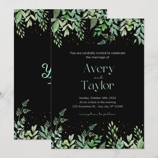 Uitnodiging voor de bruiloft & Aankondigingen Flas (Voorkant / Achterkant)