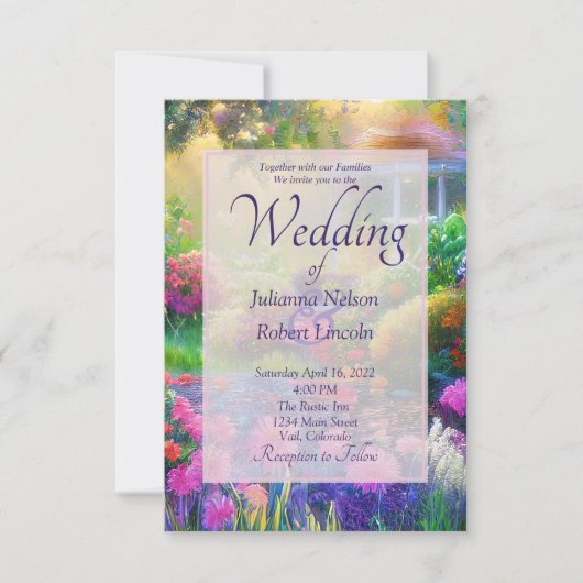 Uitnodiging voor de bruiloft met zonnebloemen (Voorkant)