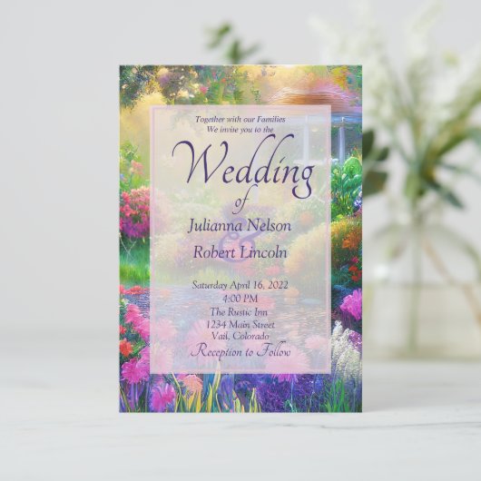 Uitnodiging voor de bruiloft met zonnebloemen (Staand voorkant)