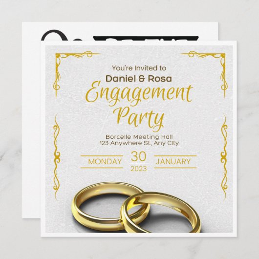 Uitnodiging voor de bruiloft Save The Dates (Voorkant / Achterkant)