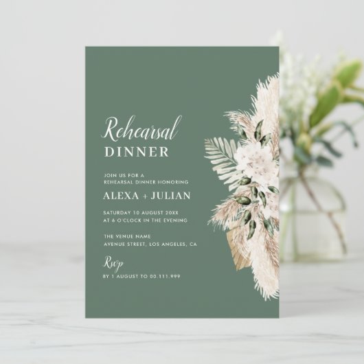 uitnodiging voor de bruiloft van de griekse pampas (Staand voorkant)