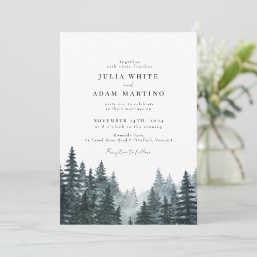 Uitnodiging voor de bruiloft van de winter (Staand voorkant)