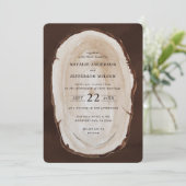 Uitnodiging voor de bruiloft van een bijtende hout (Staand voorkant)