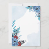 uitnodiging voor de bruiloft van floral maroon en  (Achterkant)