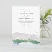 Uitnodiging voor de bruiloft van het bergmeer (Staand voorkant)