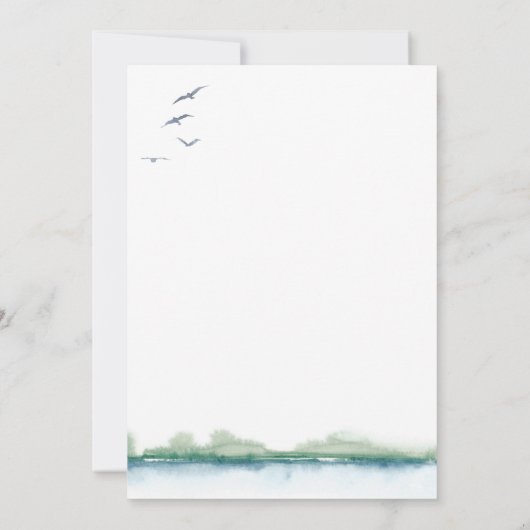 Uitnodiging voor de bruiloft van het bergmeer (Achterkant)