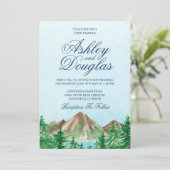 Uitnodiging voor de bruiloft van het bergmeer (Staand voorkant)