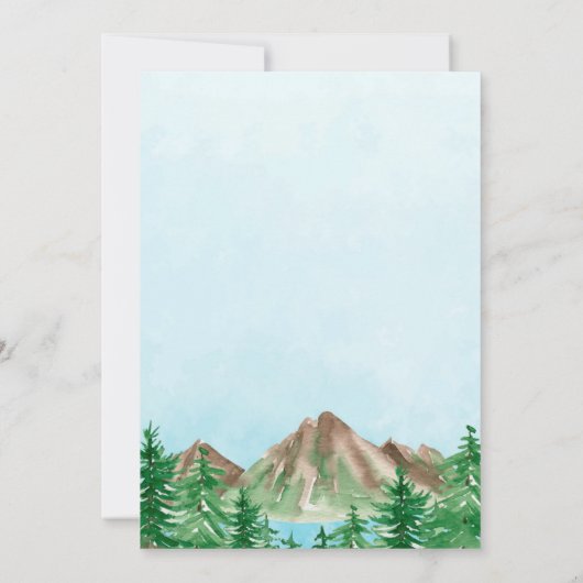 Uitnodiging voor de bruiloft van het bergmeer (Achterkant)