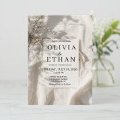 Uitnodiging voor de bruiloft van Olivia & Ethan (Staand voorkant)