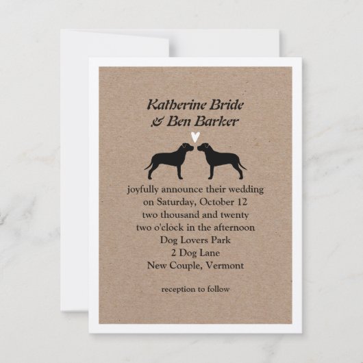 Uitnodiging voor de bruiloft van Pit Bulls (Voorkant)