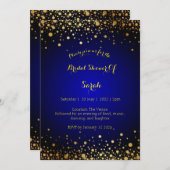 Uitnodiging voor de bruiloft van Royal Blue en Gol (Voorkant / Achterkant)