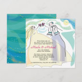 Uitnodiging voor de bruiloft van Wine Joods (Voorkant / Achterkant)