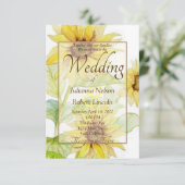 Uitnodiging voor de bruiloft van zonnebloemen (Staand voorkant)