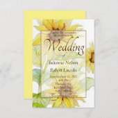 Uitnodiging voor de bruiloft van zonnebloemen (Voorkant / Achterkant)