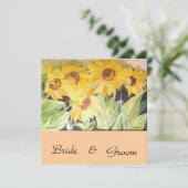 Uitnodiging voor de bruiloft van zonnebloemen (Staand voorkant)