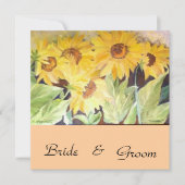 Uitnodiging voor de bruiloft van zonnebloemen (Voorkant)