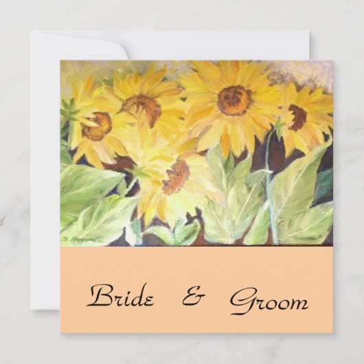 Uitnodiging voor de bruiloft van zonnebloemen (Voorkant)