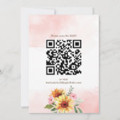 Uitnodiging voor de bruiloft van zonnebloemen en r (Achterkant)