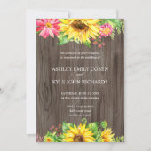 Uitnodiging voor de bruiloft van zonnebloemen met  (Voorkant)