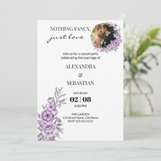 Uitnodiging voor de bruiloftsreceptie (Staand voorkant)