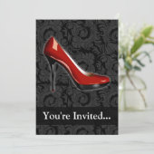 Uitnodiging voor de brutale rode schoen (Staand voorkant)