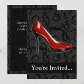 Uitnodiging voor de brutale rode schoen (Voorkant / Achterkant)