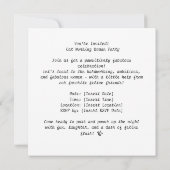 Uitnodiging voor de 'Cat Working Woman Party'  (Achterkant)