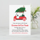 Uitnodiging voor de Christmas Golf Cart Parade (Staand voorkant)