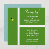 Uitnodiging voor de creatieve Tennis-partij (Voorkant / Achterkant)