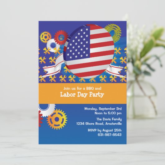 Uitnodiging voor de Dag van de Arbeid (Staand voorkant)