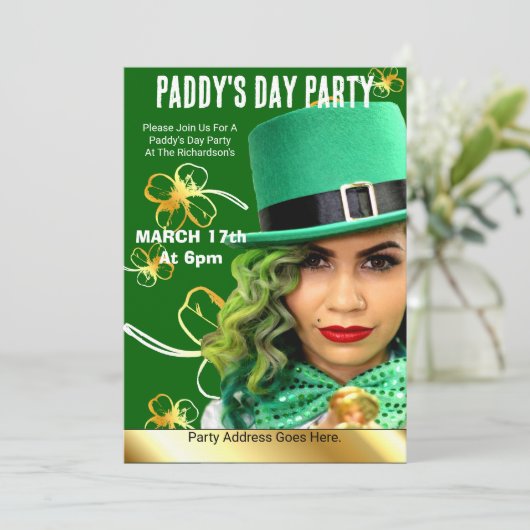 Uitnodiging voor de dag van de St. Patrick (Staand voorkant)