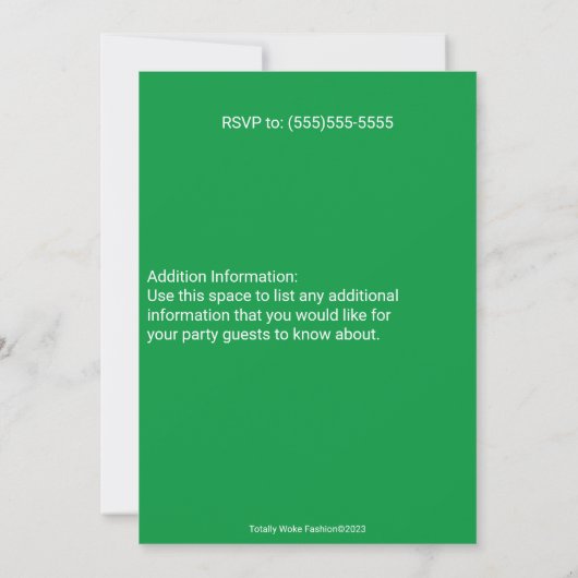 Uitnodiging voor de dag van de St. Patrick (Achterkant)