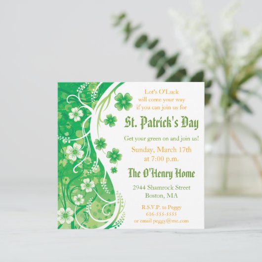 Uitnodiging voor de dag van de St. Patrick (Staand voorkant)