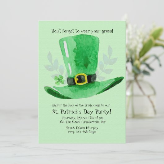 Uitnodiging voor de dag van de St. Patrick (Staand voorkant)