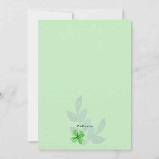 Uitnodiging voor de dag van de St. Patrick (Achterkant)