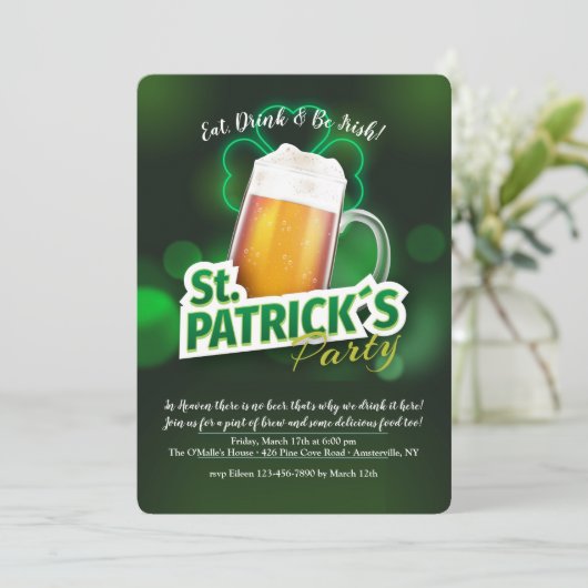 Uitnodiging voor de dag van de St. Patrick (Staand voorkant)