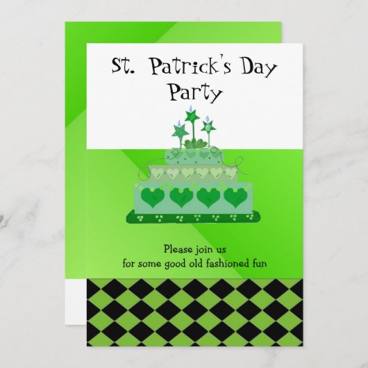 Uitnodiging voor de dag van de St. Patrick (Voorkant / Achterkant)