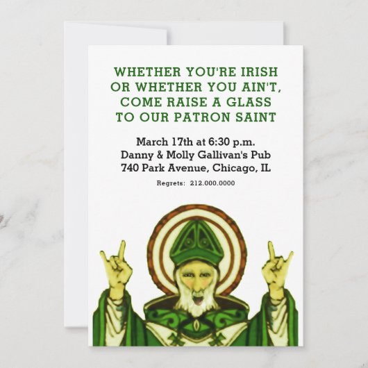 Uitnodiging voor de dag van de St. Patrick (Voorkant)