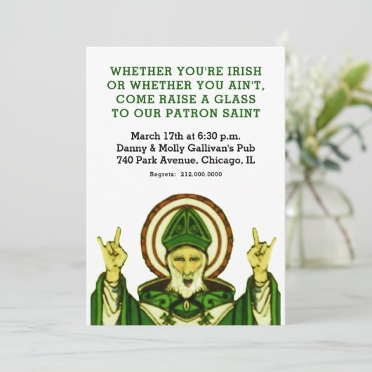 Uitnodiging voor de dag van de St. Patrick (Staand voorkant)