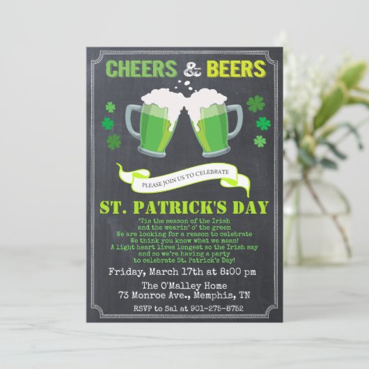 Uitnodiging voor de dag van de St. Patrick (Staand voorkant)