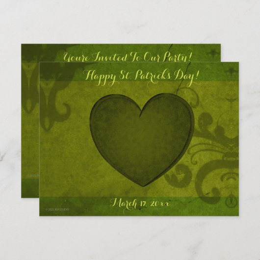 Uitnodiging voor de dag van de St. Patrick (Voorkant / Achterkant)