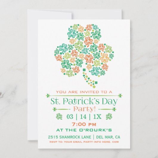 Uitnodiging voor de dag van de St. Patrick (Voorkant)