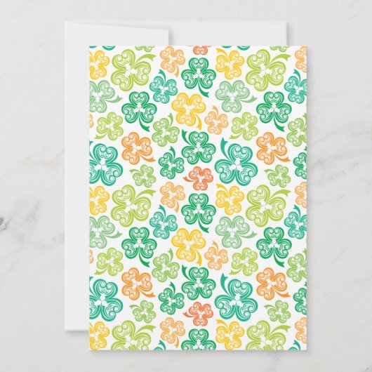 Uitnodiging voor de dag van de St. Patrick (Achterkant)